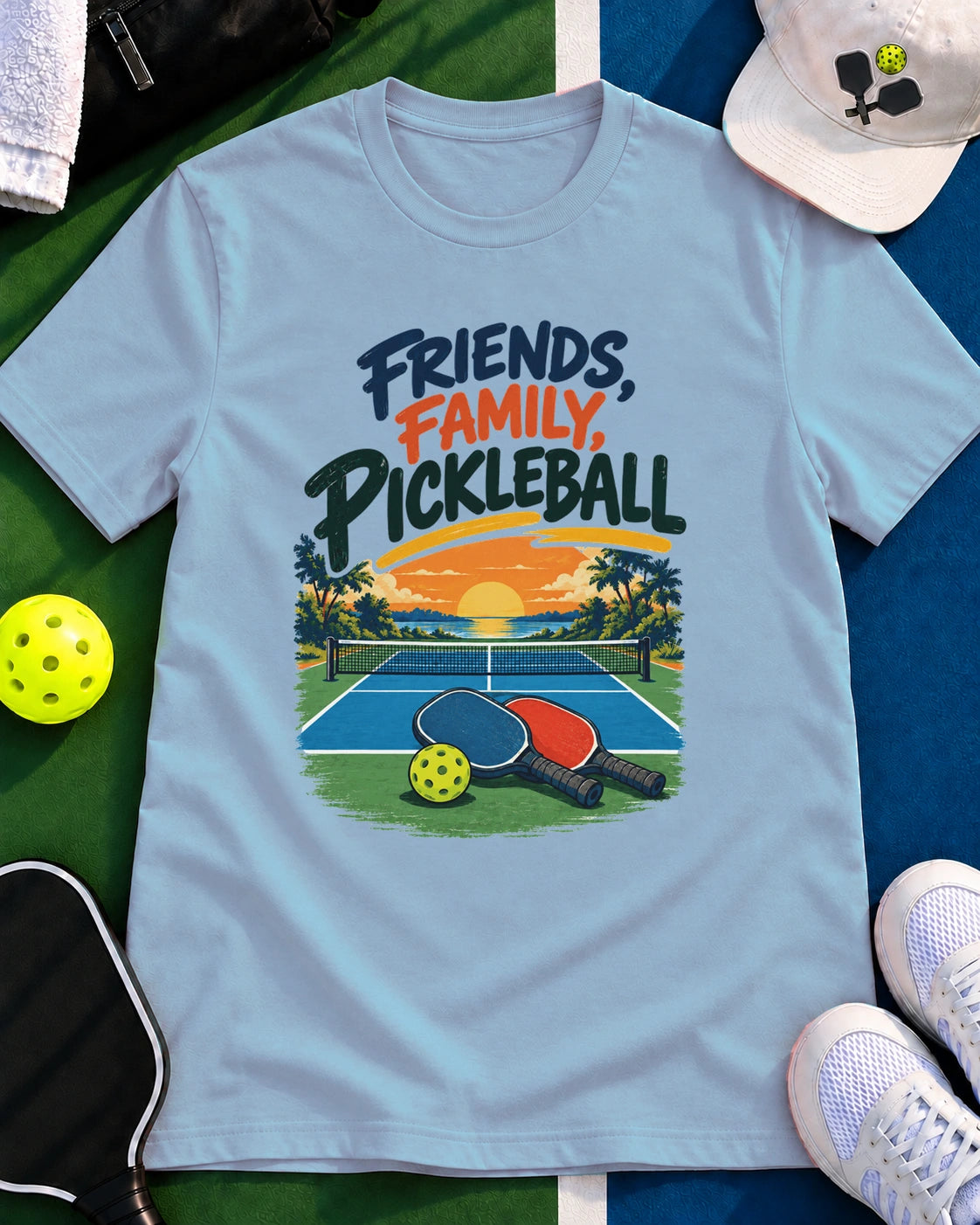Friends, Family, Pickleball T-Shirt