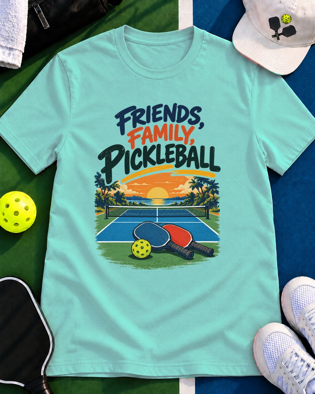 Friends, Family, Pickleball T-Shirt